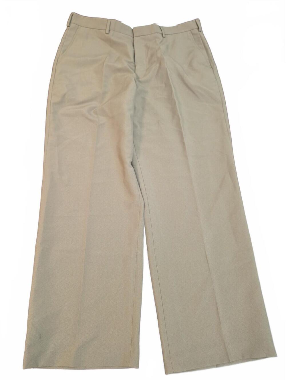 John Blair Men’s Dress Pants 38x30 Khaki Tan Polyester Classic Fit Flat Front